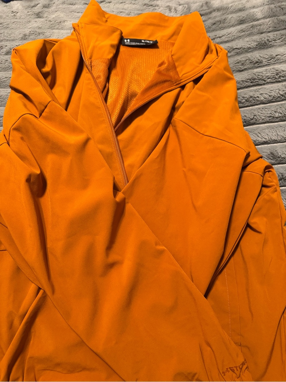 Under Armour Women's Bright Orange Zip-Up Bomber Jacket - Picture 3 of 3